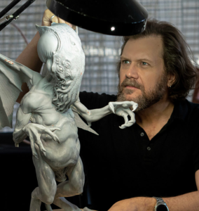 Lee Joyner sculpting Joyner Studio's "King Cthlulhu"